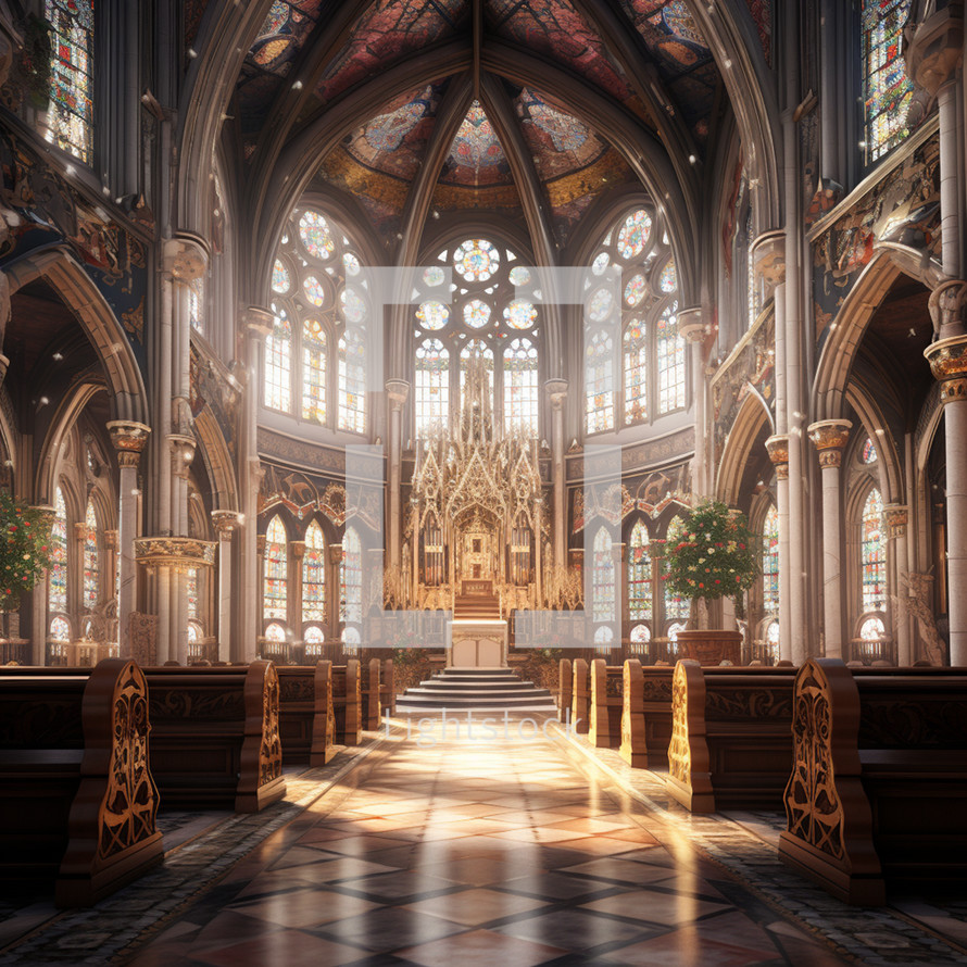 Beautiful church cathedral interior