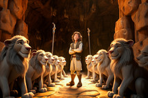 Daniel and the Lion's Den illustration