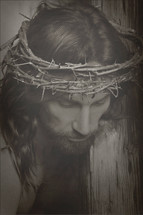 Jesus and his crown of thorns. 