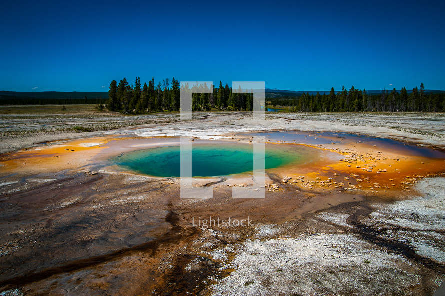 Midway Geyser Basin in Yellowstone National Park of Wyoming.