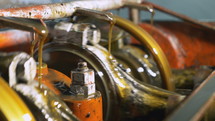 oil lubricating an engine 