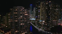 Tracking Aerial of Miami Skyscrapers and Apartment Buildings