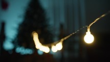 Swinging Christmas Strip Lights On Blurred