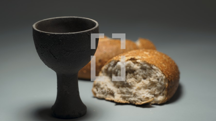 wine chalice and bread 