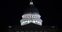 Utah capitol building at night 