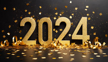 2024 New Year Celebration Gold