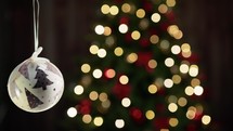 White Christmas Ball On Tree