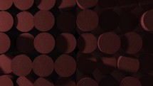 3d red cylinder tubes on black seamless loop animation