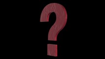 Red Question mark sign rotating loop on black background