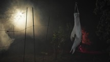 Ghost Flight In Night Halloween Forest