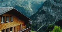 a log cabin in the Alps 