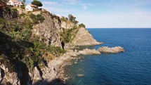 Cliff and rocks in touristic holiday location