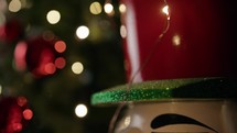 Nutcracker against the Christmas tree