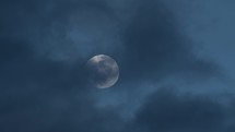 Romantic Valentines Moon Behind The Clouds