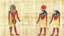 Egyptian Pharaoh with Ra and Khonsu