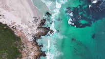 South Africa aerial cinematic drone whirlpool waves crashing coastline