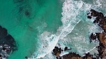 South Africa aerial cinematic drone whirlpool waves crashing coastline 