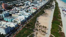 Tracking Overhead Shot of South Beach and Ocean Drive