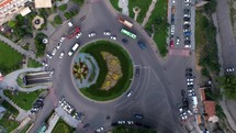 Traffic circle in the street