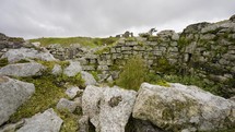 Looking Over Stone Village Ruins On Dartmoor