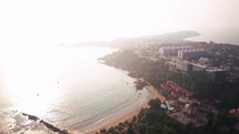 Aerial cinematic drone stunning India beach