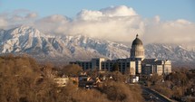 Utah capitol building and mountains 