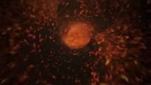 Volcanic Hot Black Lava Hole In A Seamless Loop. 3D animation	