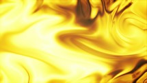 Golden Slow Swirling Liquid Abstract Motion In Vivid Background. Close Up	