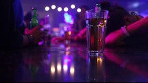 bar top, bar, night life, alcohol, beer, liquor, entertainment, beer bottles, drunk, strobe lights