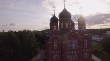 Aerial view of Ascension Cathedral in Lukino