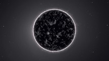 3D animation of a black dwarf star, a cooled-down star, with a camera orbit.	