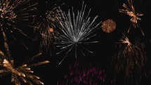 Fireworks Lights in the sky animation. Seamless loop visuals	