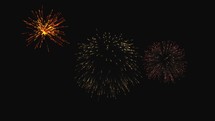 Colorful Fireworks lights in the sky during fourth of July holiday celebration. Seamless loop	