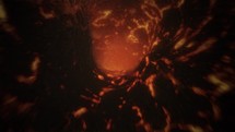 Inside The Hot Ember Lava Hole. Seamless Loop Animation	