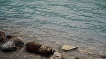 Pristine Water Of Laguna Esmeralda Near Ushuaia In Tierra de Fuego, Argentina. Closeup Shot