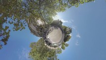 Timelapse of city in style of little planet