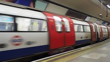 LONDON, UK - CIRCA OCTOBER 2022: London Underground train - EDITORIAL USE ONLY