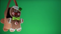 Gingerbread man decoration on a green screen