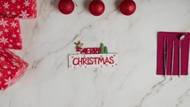 Merry Christmas medical dentist background on table