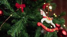 Carousel horse decoration on a Christmas tree 