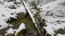 Beautiful high mountain winter stream with audio.