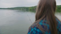 a woman fishing 