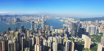 Central Hong Kong and Victoria Harbour from Victoria peak.
Hong Kong, China. Asia.- editorial use only