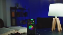 Smart light changing colors. Smart Home.