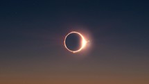Total solar eclipse ring of fire in the sky