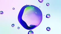 Abstract Animation Of Slimy Colorful Bubbles In Fluid Motion.	