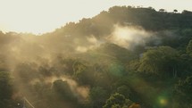 Timelapse of clouds moving over the tropical rainforest hills of and Coast Costa Rica