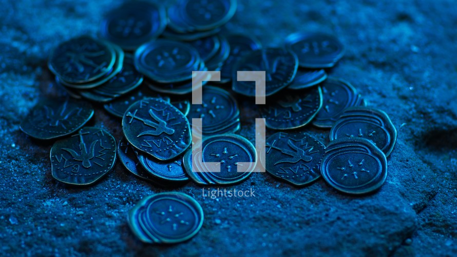 coins on the ground 