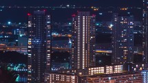 Time-lapse of Toyosu, Koto City, Tokyo at night