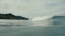 Pacific Ocean waves on a beautiful day in a tropical country